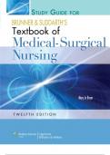 TEST BANK + STUDY GUIDE TO ACCOMPANY BRUNNER AND SUDDARTH'S TEXTBOOK OF MEDICAL-SURGICAL NURSING , TWELFTH EDITION, 2009. -- SUZANNE C_ SMELTZER-- ALL 72 CHAPTERS AND ANSWER KEY AT THE END . LIPPINCOTT WILLIAMS & WILKINS.
